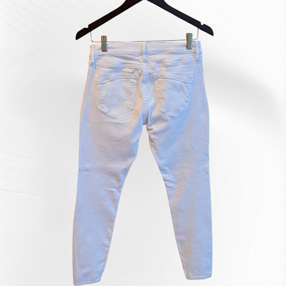 Express White Denim Jeans Legging Mid Rise Stretch Size 4R - Picture 7 of 7
